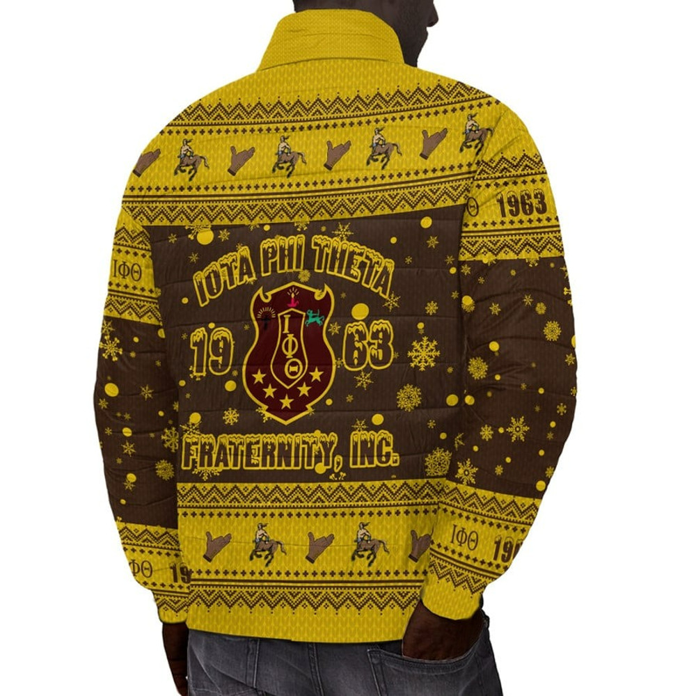 Iota Phi Theta Christmas Padded Jacket, African Padded Jacket For Men Women