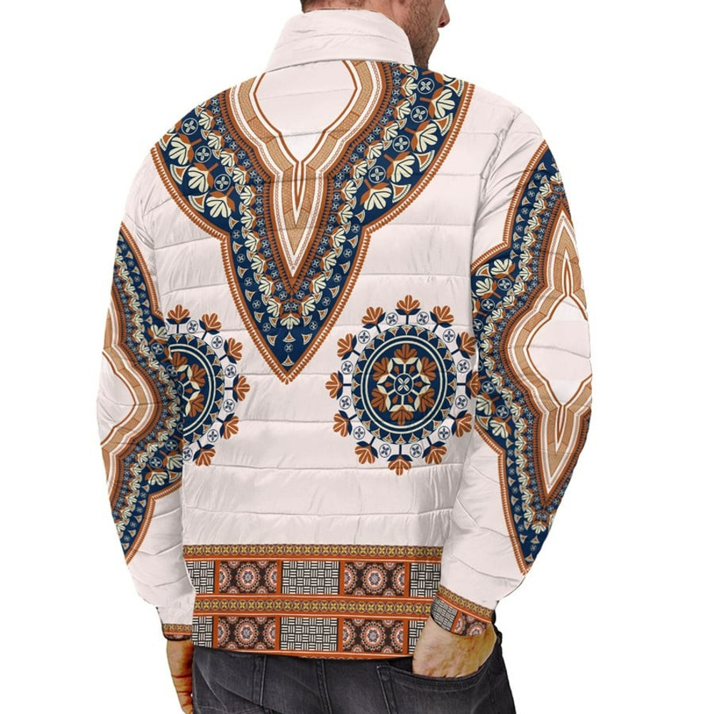 Africa Dashiki Neck - Padded Jacket, African Padded Jacket For Men Women