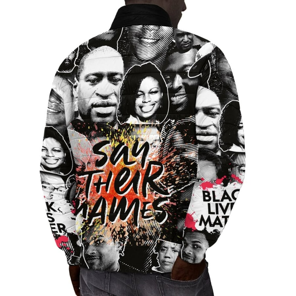 Africa Zone Padded Jacket - Say Their Names Black Lives Matter, African Padded Jacket For Men Women