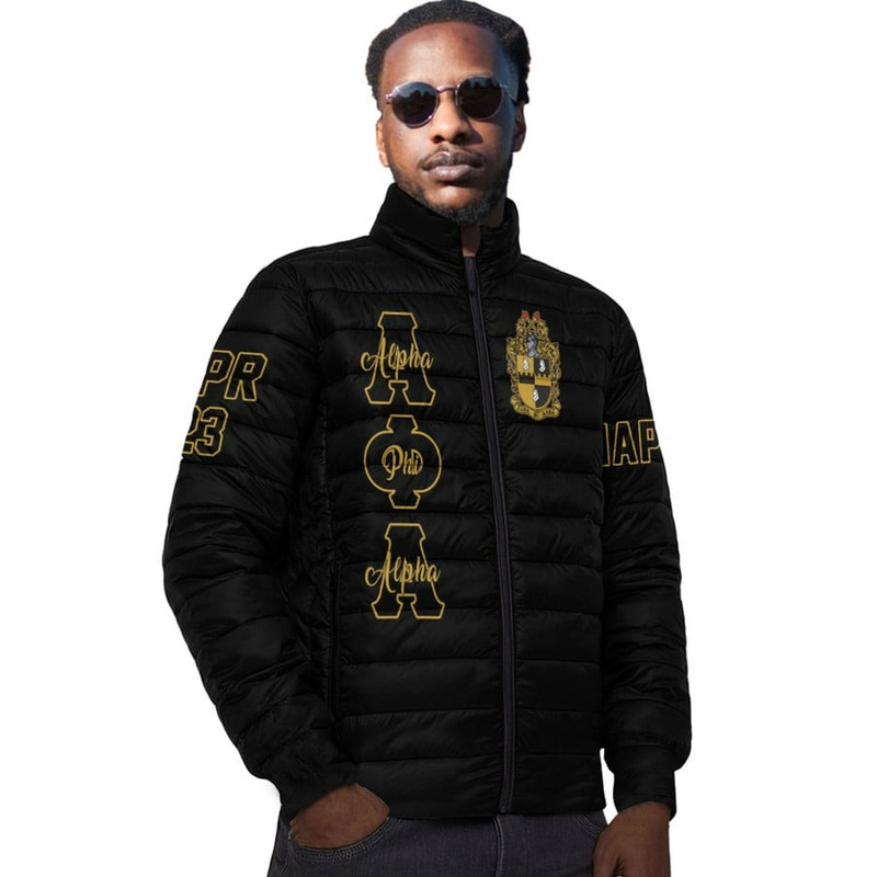 (Custom) Africa Zone Padded Jacket - Alpha Phi Alpha Hand Sign Fraternity 01, African Padded Jacket For Men Women