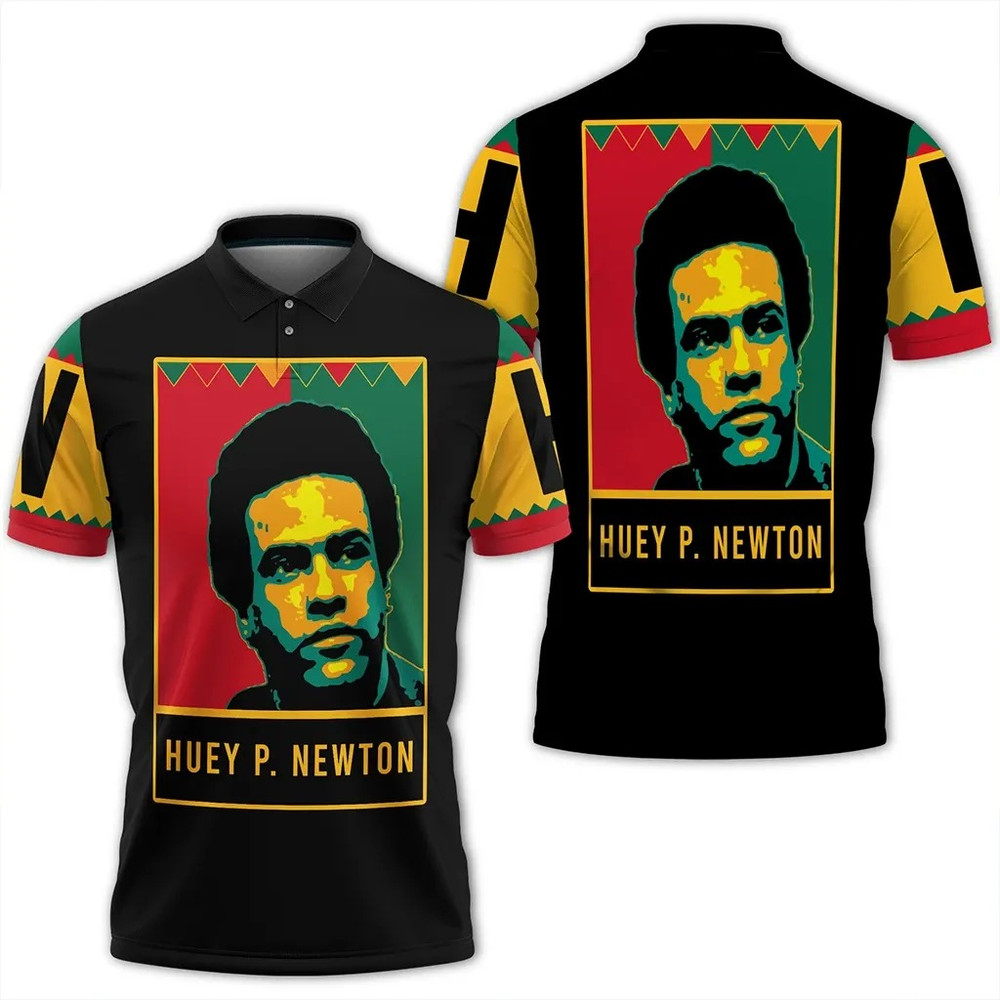 Huey P. Newton Black History Month Style Women Polo Shirt, African Polo Shirt For Men Women