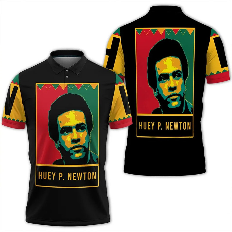 Huey P. Newton Black History Month Style Women Polo Shirt, African Polo Shirt For Men Women