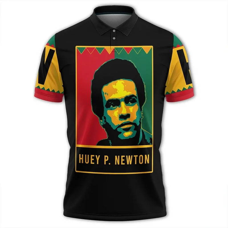Huey P. Newton Black History Month Style Women Polo Shirt, African Polo Shirt For Men Women