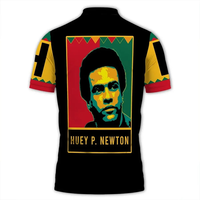 Huey P. Newton Black History Month Style Women Polo Shirt, African Polo Shirt For Men Women