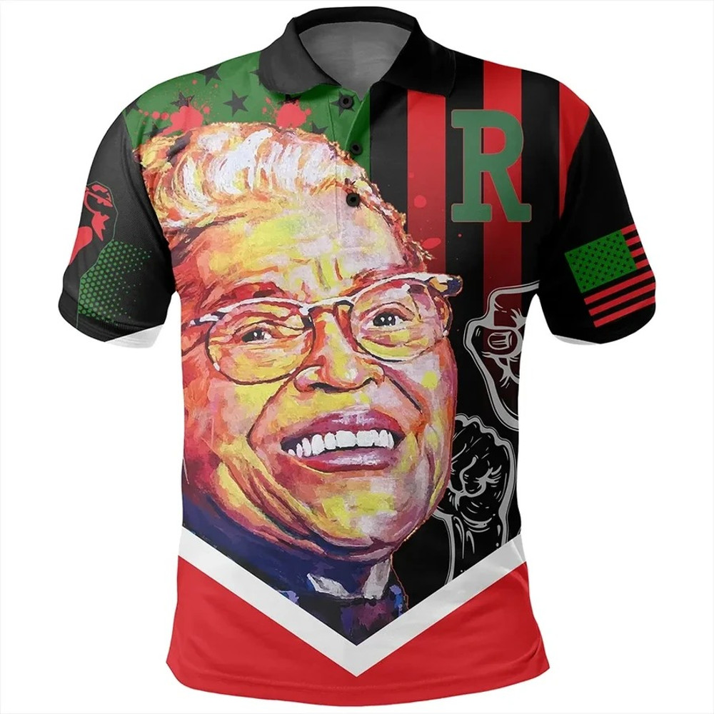 African American Flag Rosa Parks Polo Shirt, African Polo Shirt For Men Women