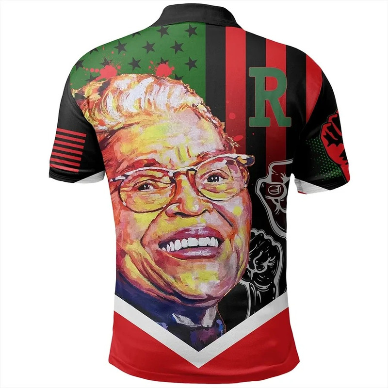 African American Flag Rosa Parks Polo Shirt, African Polo Shirt For Men Women