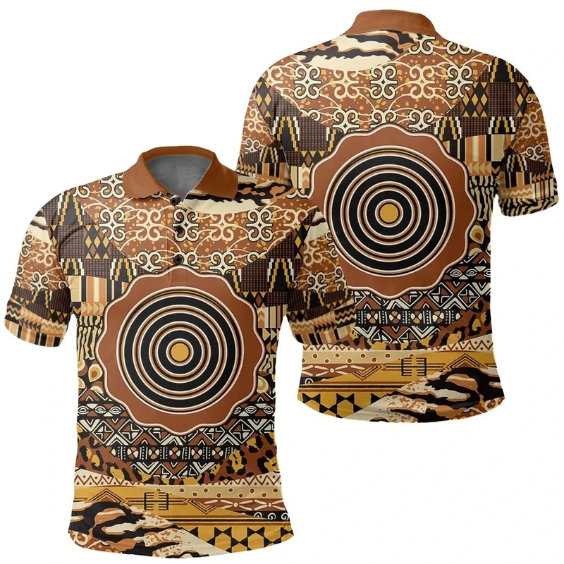 Adinkrahene Polo Shirt Leo Style, African Polo Shirt For Men Women