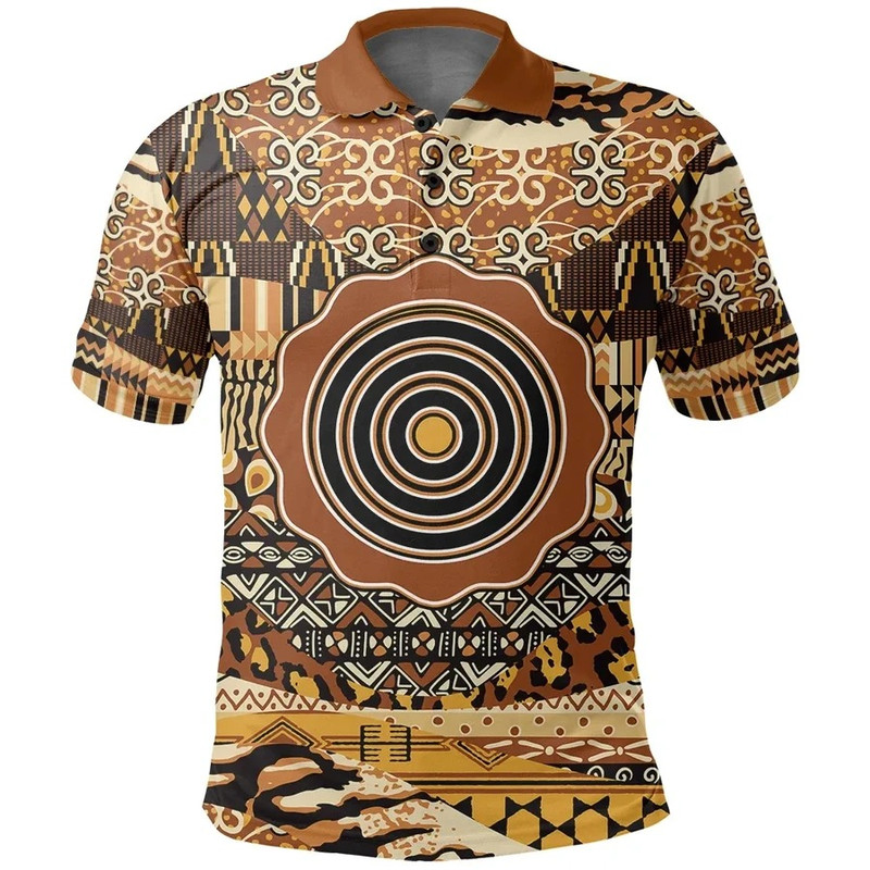 Adinkrahene Polo Shirt Leo Style, African Polo Shirt For Men Women