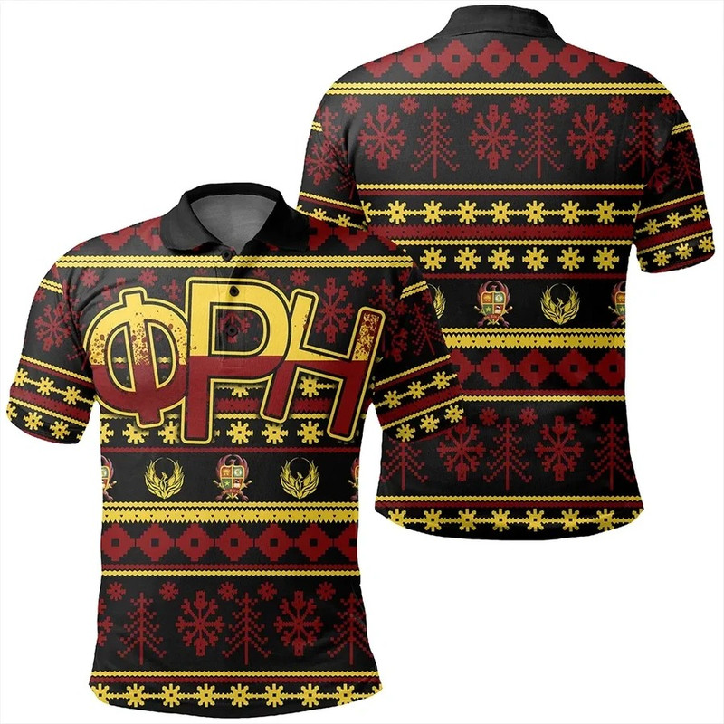 Phi Rho Eta Christmas Splatters Polo Shirt, African Polo Shirt For Men Women