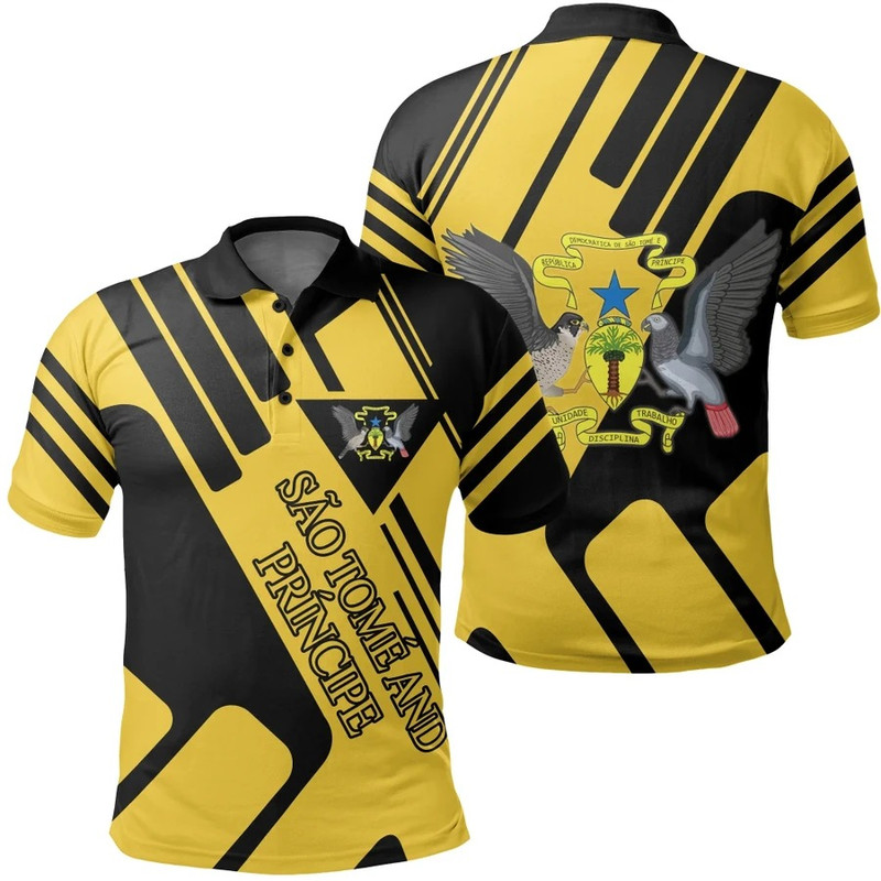 Sao Tome and Principe Polo Shirt Rockie Style, African Polo Shirt For Men Women