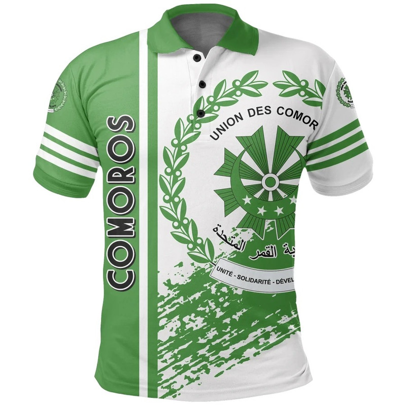 Comoros Quarter Style Polo Shirt, African Polo Shirt For Men Women