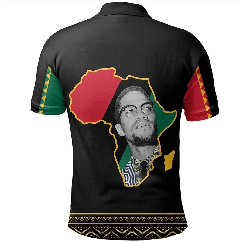 Malcolm X Black History Month Men Polo Shirt, African Polo Shirt For Men Women