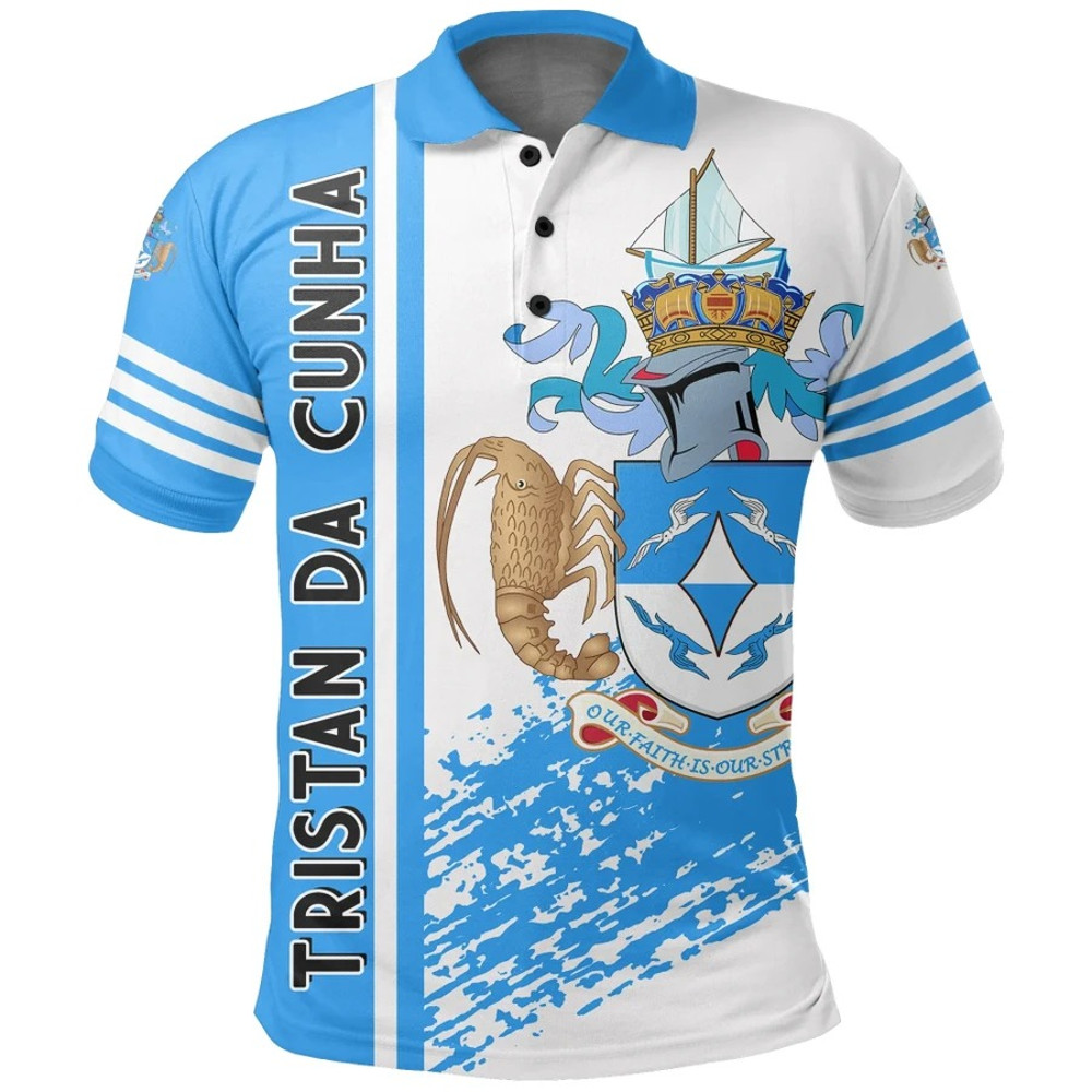 Tristan Da Cunha Quarter Style Polo Shirt, African Polo Shirt For Men Women