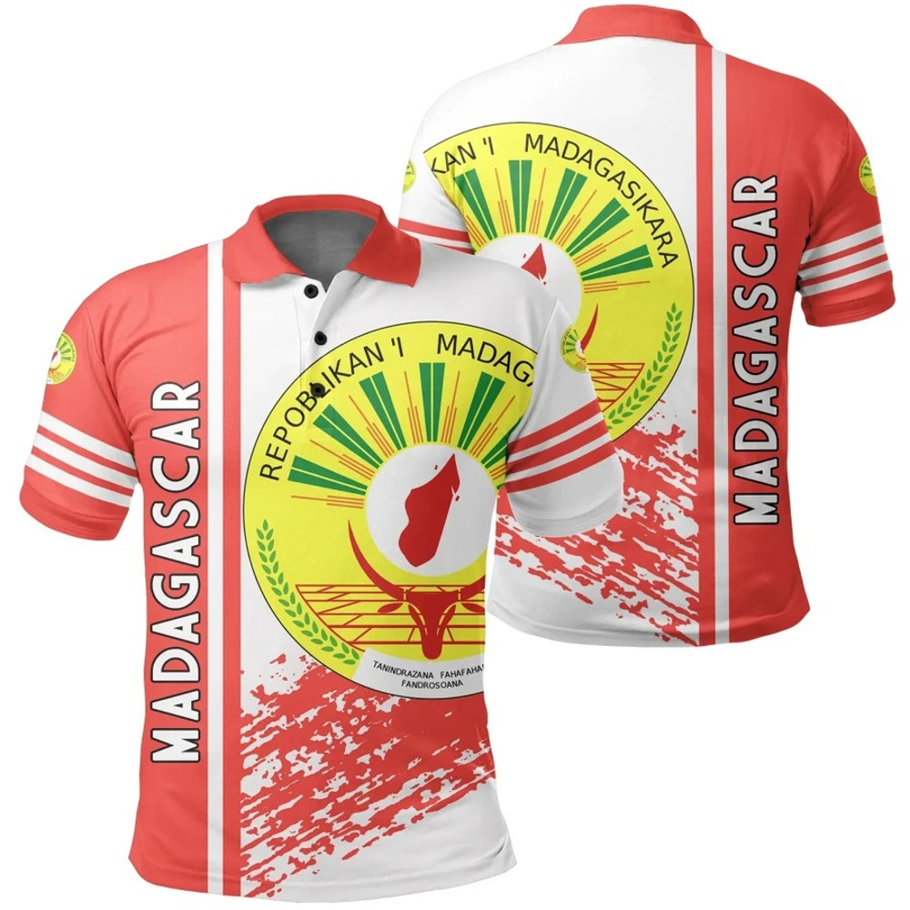 Madagascar Quarter Style Polo Shirt, African Polo Shirt For Men Women