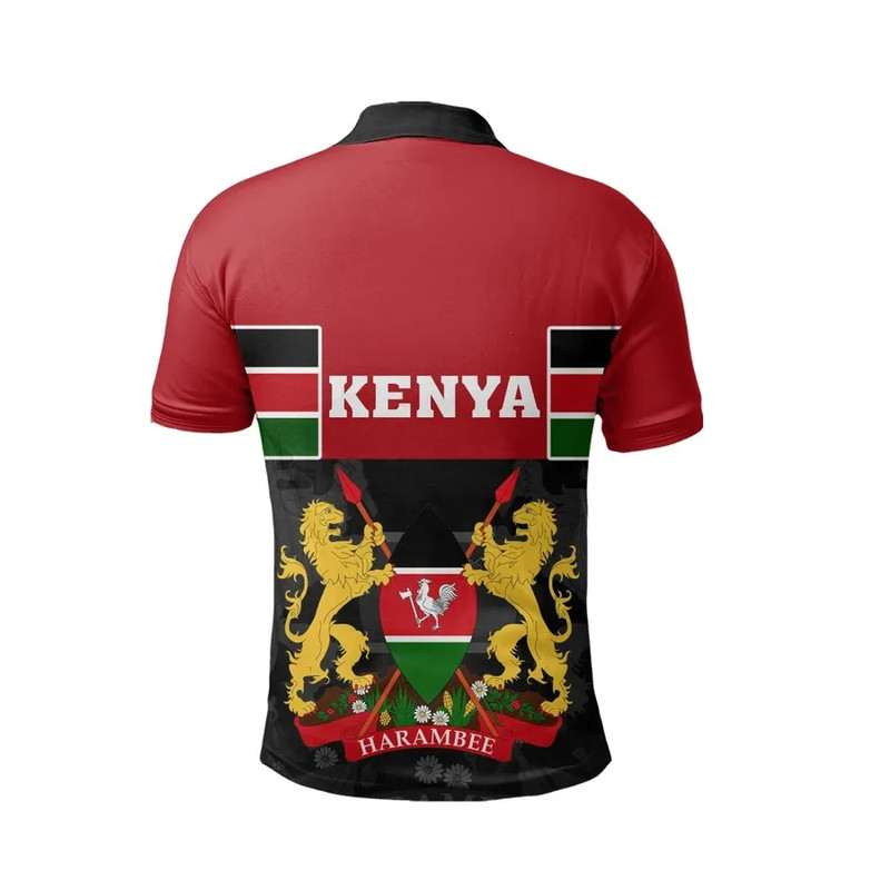 Kenya Flag Polo Shirt, African Polo Shirt For Men Women