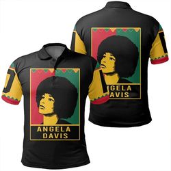 angela davis black history month style men polo shirt, african polo shirt for men women
