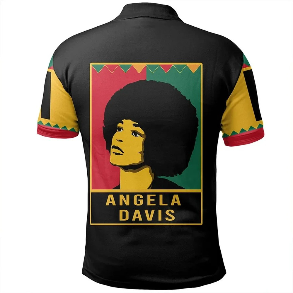 Angela Davis Black History Month Style Men Polo Shirt, African Polo Shirt For Men Women