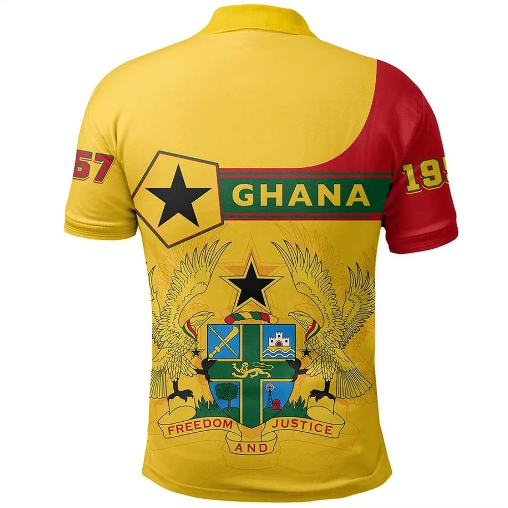 Custom Ghana Polo Shirt Pentagon Style, African Polo Shirt For Men Women