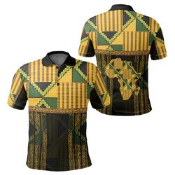africa map kente apremoo polo shirt, african polo shirt for men women