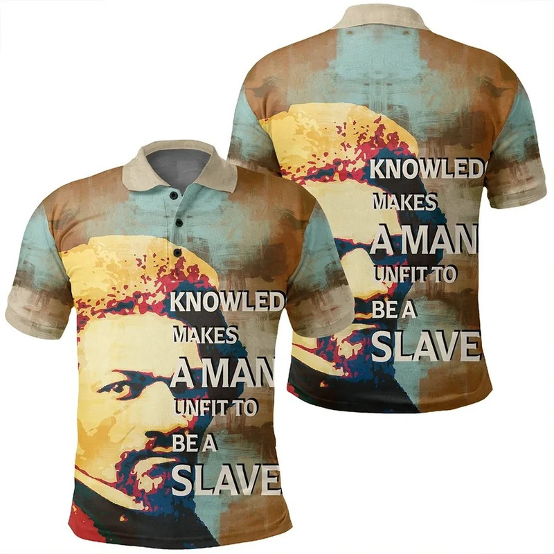 Frederick Douglass Quote Paint Mix Polo Shirt, African Polo Shirt For Men Women