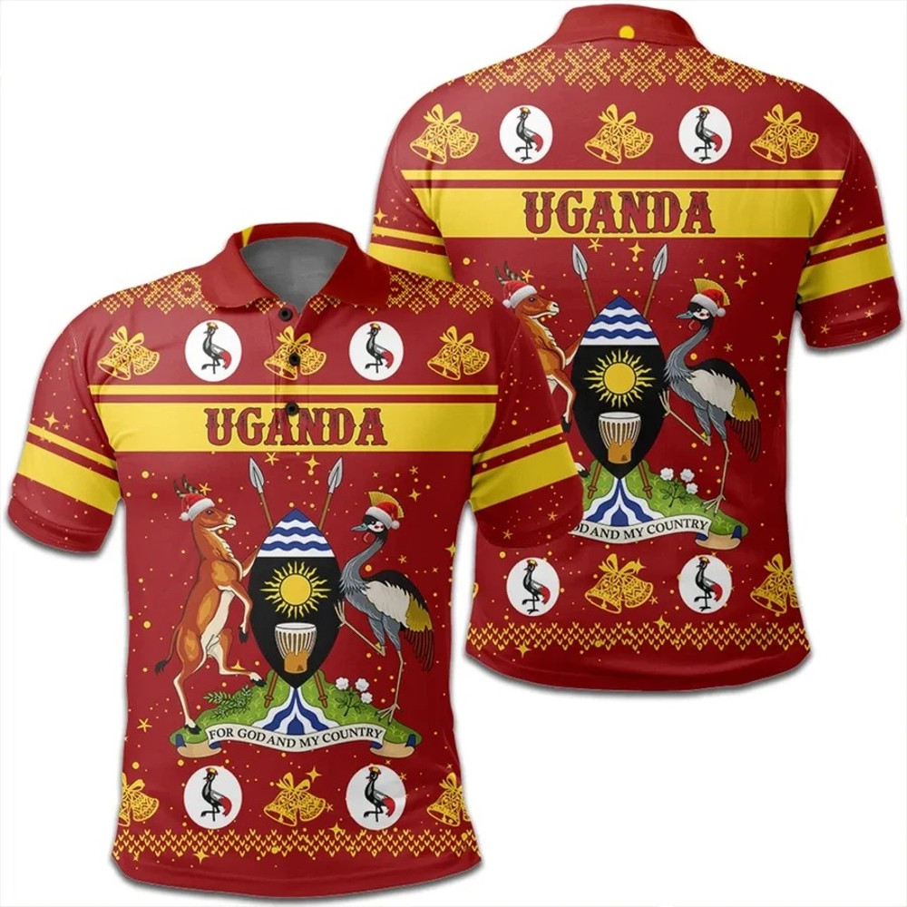 Uganda Polo Shirt Christmas, African Polo Shirt For Men Women