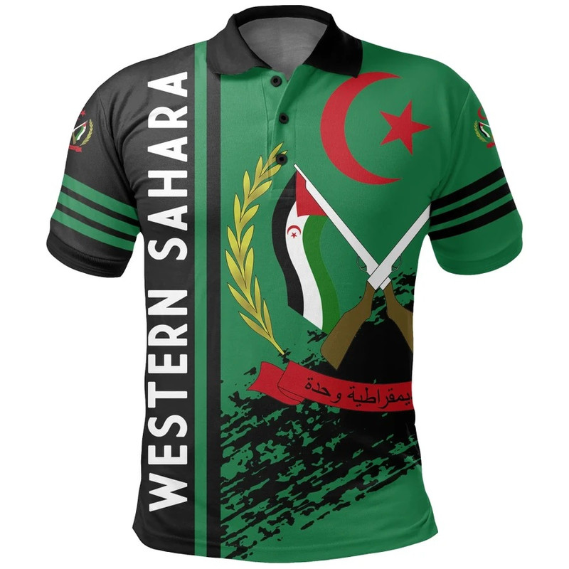 Western Sahara Quarter Style Polo Shirt, African Polo Shirt For Men Women