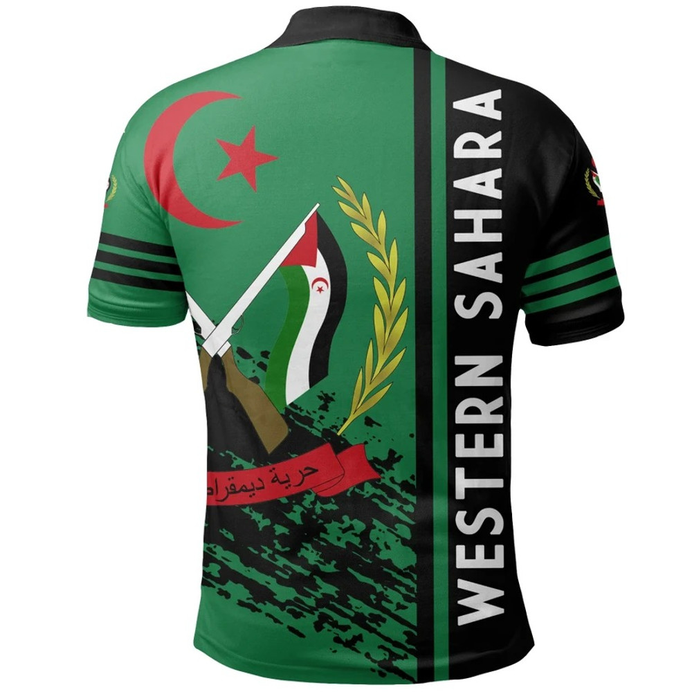 Western Sahara Quarter Style Polo Shirt, African Polo Shirt For Men Women