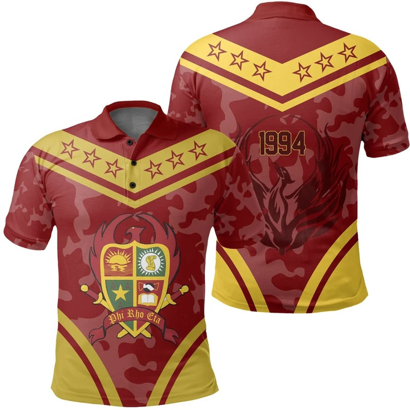 Phi Rho Eta Camouflage Polo Shirt, African Polo Shirt For Men Women