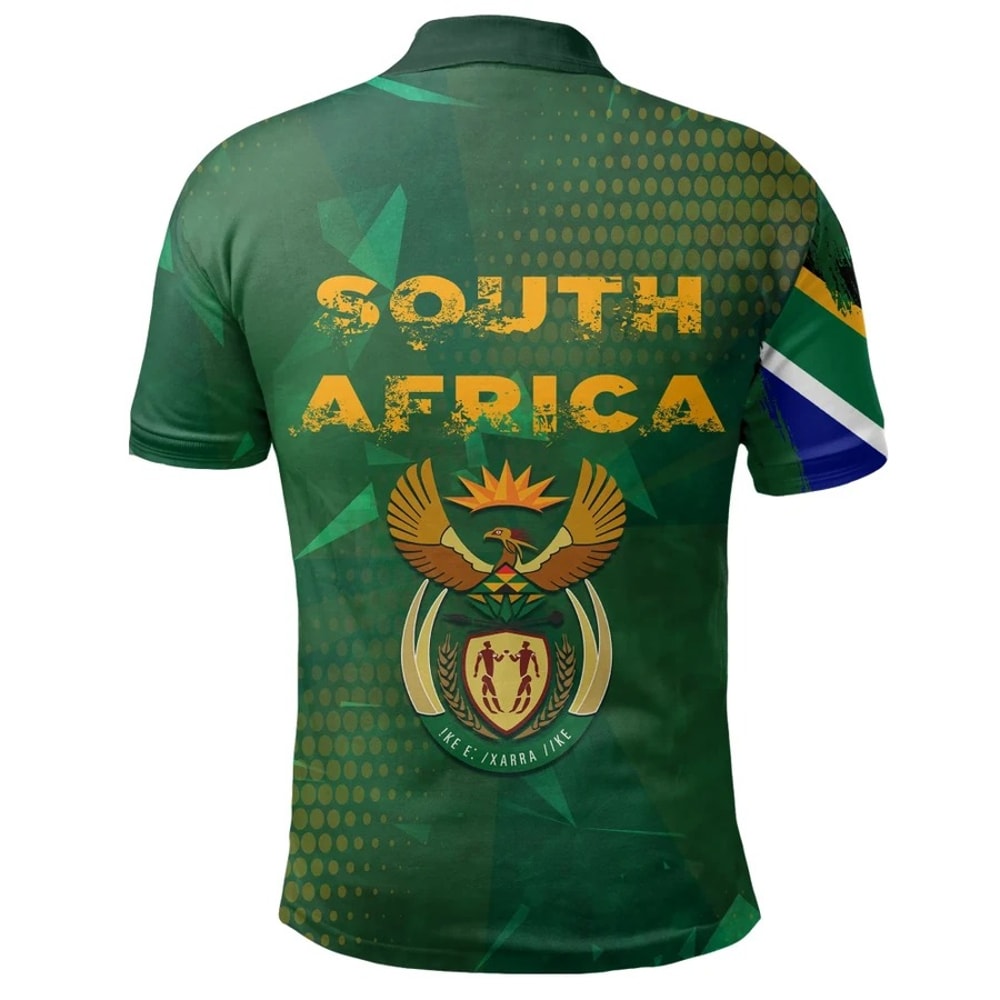 South Africa Flag Polo Shirt - Fid Style, African Polo Shirt For Men Women
