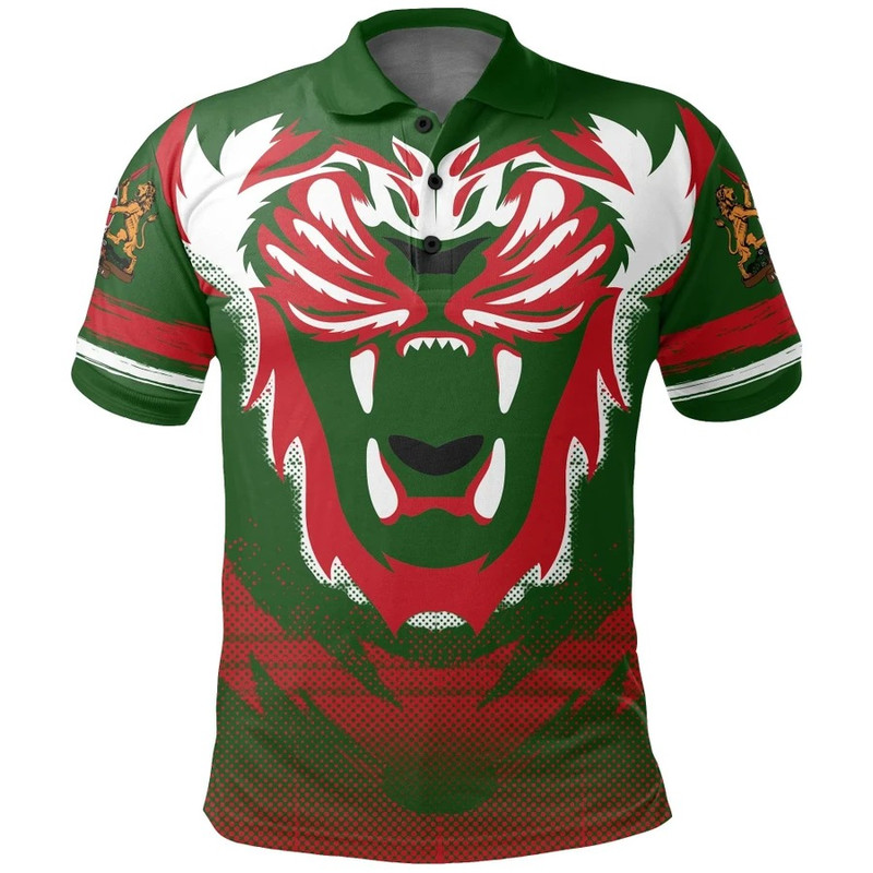 Kenya Flag Polo Shirt Lion King, African Polo Shirt For Men Women