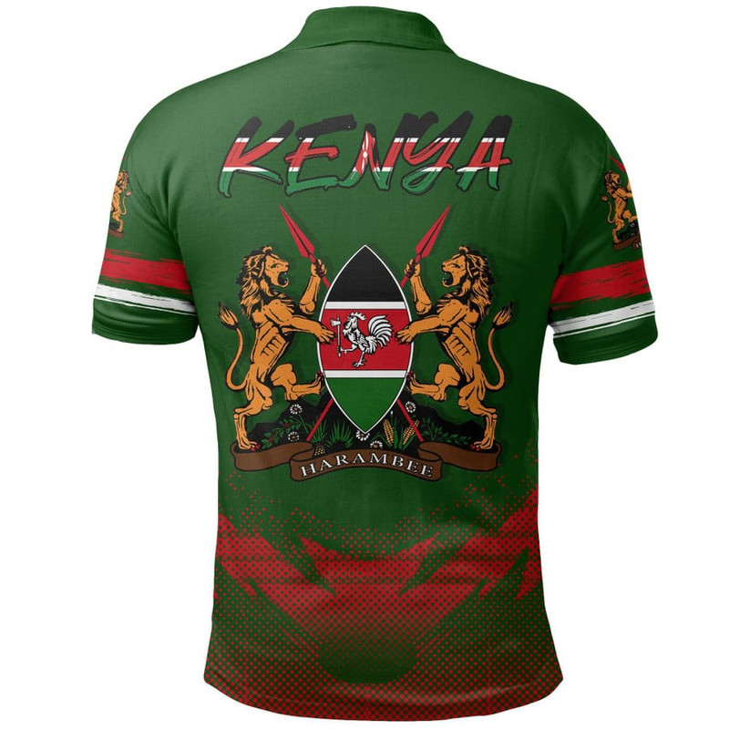 Kenya Flag Polo Shirt Lion King, African Polo Shirt For Men Women