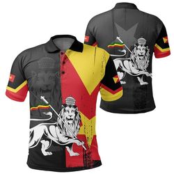 lion of judah polo shirt tigray flag, african polo shirt for men women