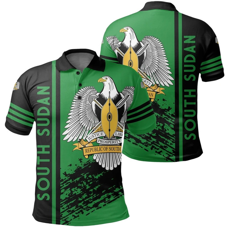 South Sudan Quarter Style Polo Shirt, African Polo Shirt For Men Women
