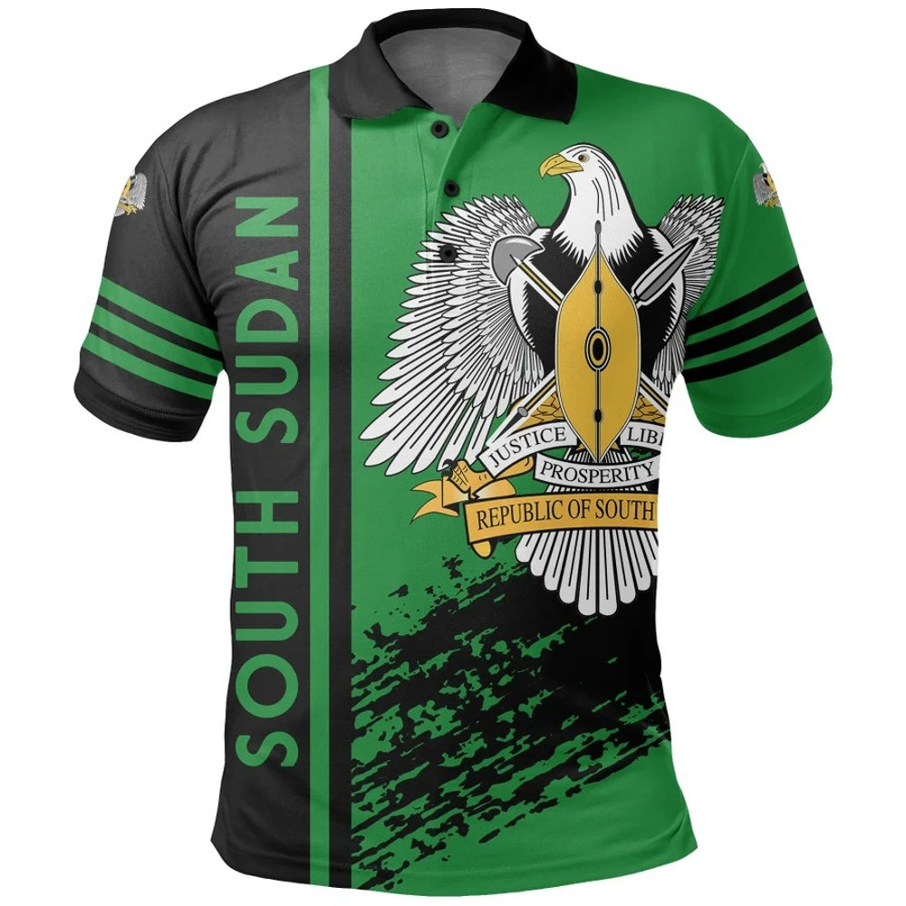 South Sudan Quarter Style Polo Shirt, African Polo Shirt For Men Women