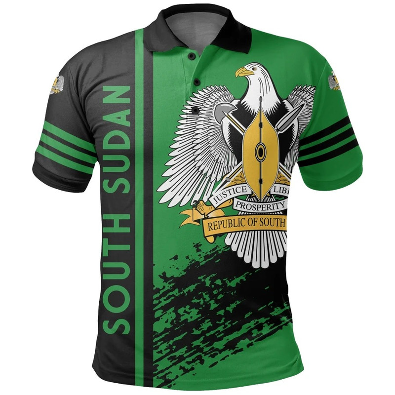 South Sudan Quarter Style Polo Shirt, African Polo Shirt For Men Women