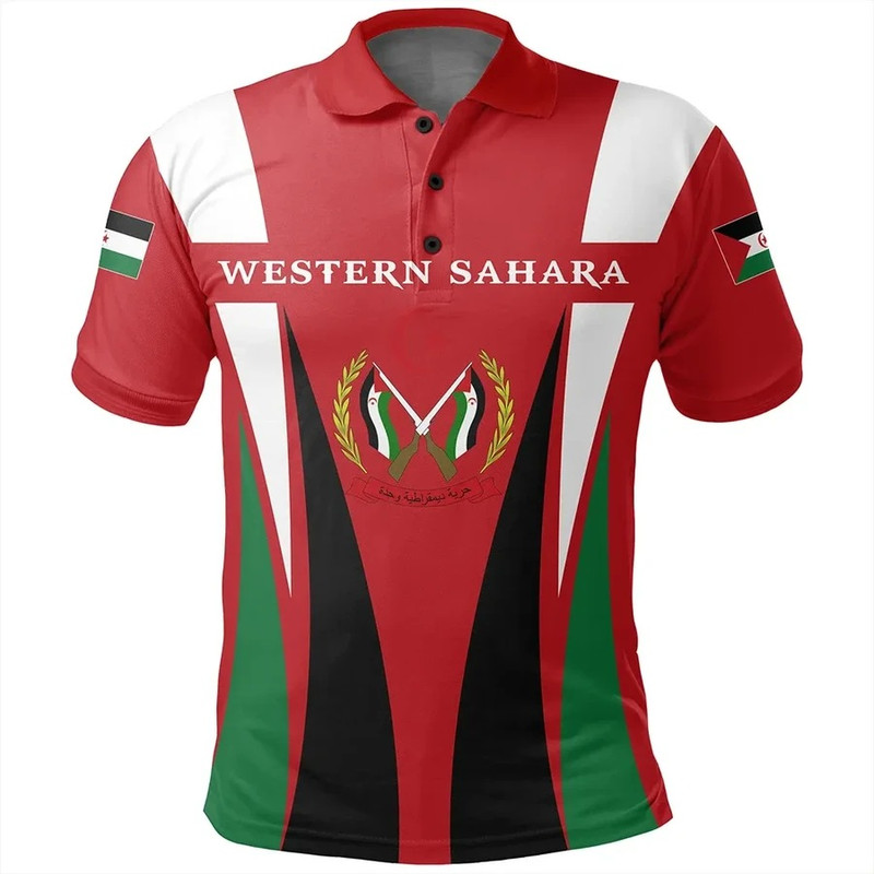 Western Sahara Polo Shirt Apex Style, African Polo Shirt For Men Women