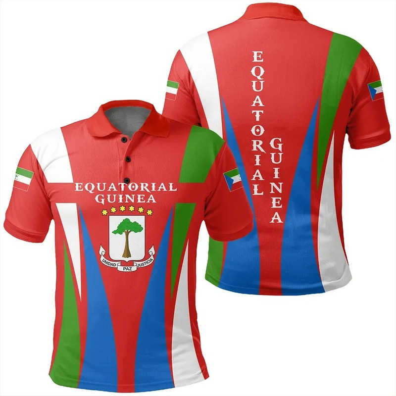 Equatorial Guinea Polo Shirt Apex Style, African Polo Shirt For Men Women