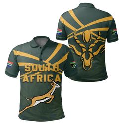 south africa springbok polo shirt - rugby fan, african polo shirt for men women