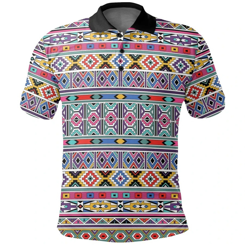 Navajo Ndebele Polo Shirt, African Polo Shirt For Men Women