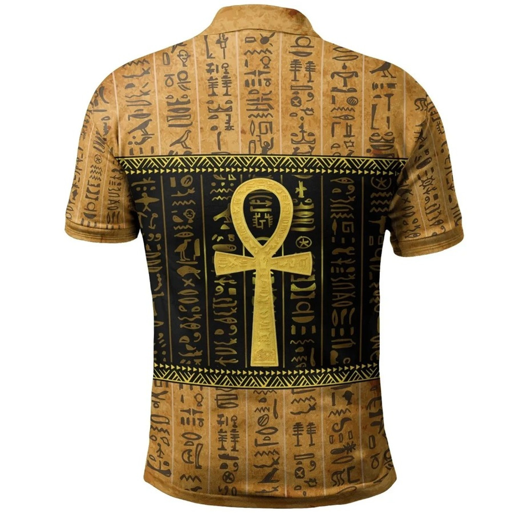 Ankh Egypt Dropi Polo Shirt, African Polo Shirt For Men Women