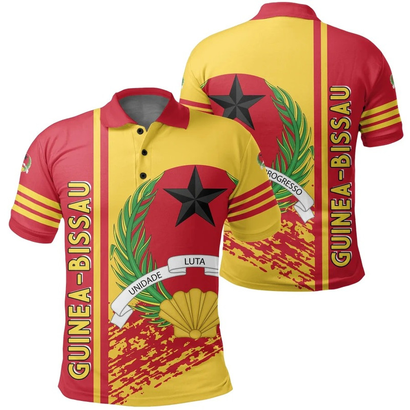 Guinea-Bissau Quarter Style Polo Shirt, African Polo Shirt For Men Women