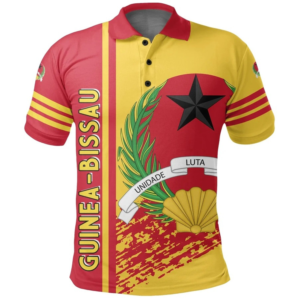 Guinea-Bissau Quarter Style Polo Shirt, African Polo Shirt For Men Women