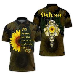 orisha oshun polo shirt - sunflower, african polo shirt for men women