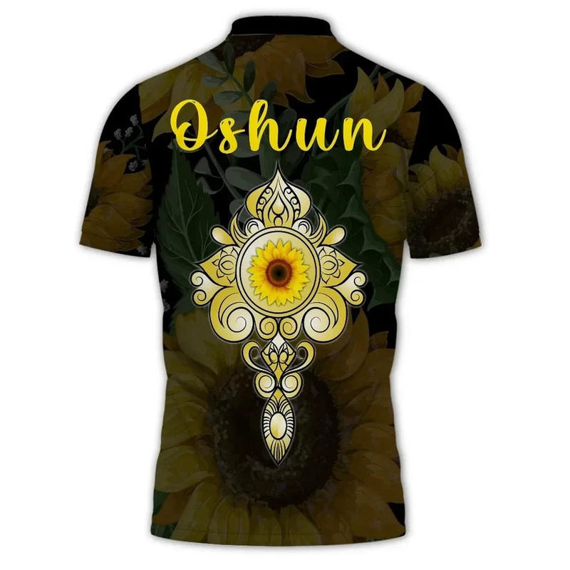 Orisha Oshun Polo Shirt - Sunflower, African Polo Shirt For Men Women