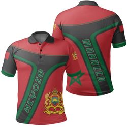 morocco pride polo shirt - junc style, african polo shirt for men women