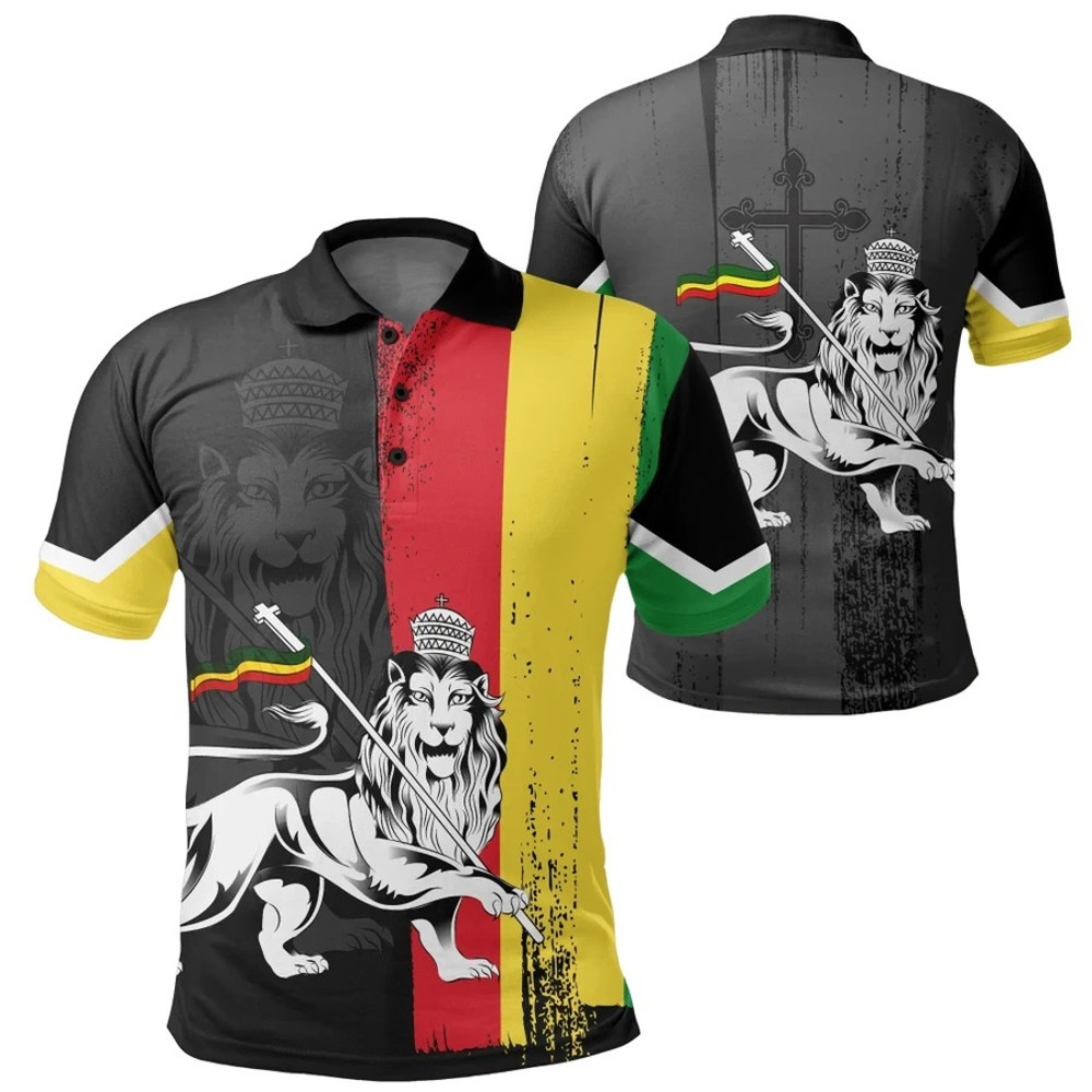 Lion of Judah Polo Shirt, African Polo Shirt For Men Women
