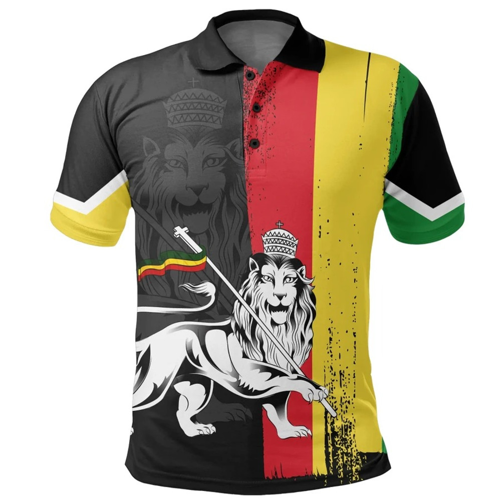 Lion of Judah Polo Shirt, African Polo Shirt For Men Women