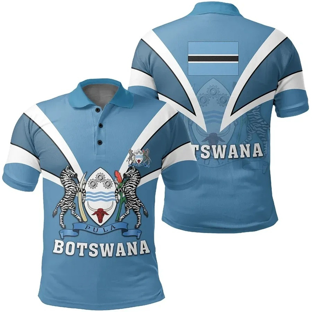Botswana Polo Shirt Tusk Style, African Polo Shirt For Men Women