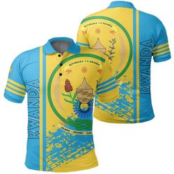 rwanda quarter style polo shirt, african polo shirt for men women