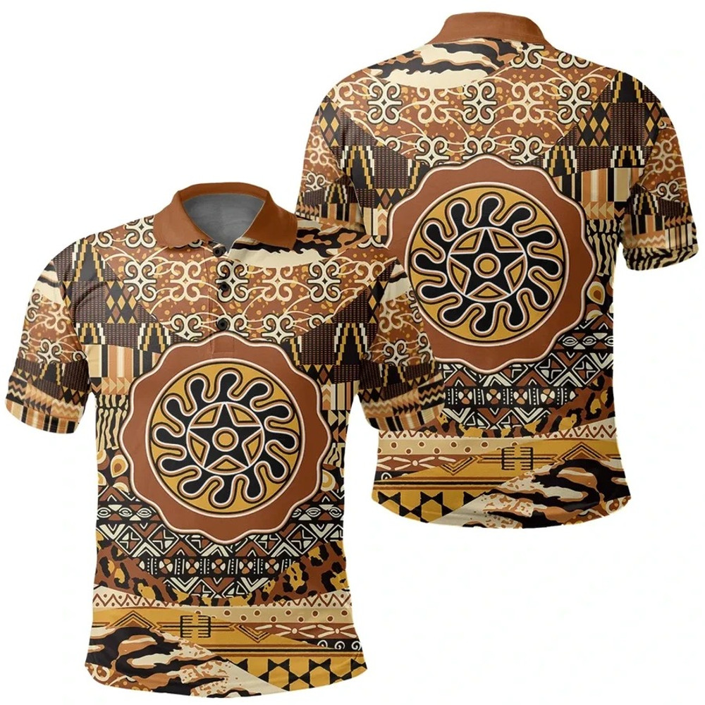 Sesa Wo Suban Polo Shirt Leo Style, African Polo Shirt For Men Women
